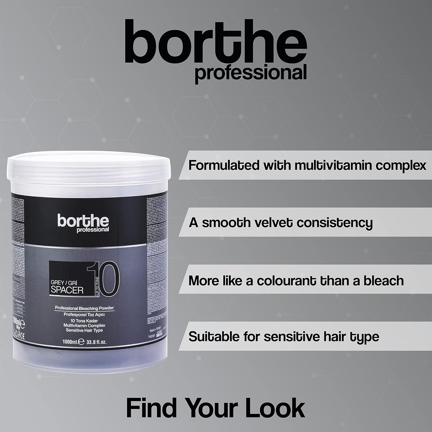 Borthe Professional Spacer 10 – Staubfreies Blondierpulver, 1000 g
