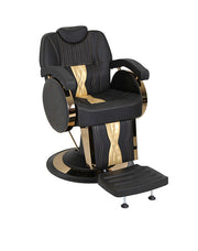 MYC Royal Barberstuhl – Schwarz & Gold | Hydraulisch | Luxus Profi-Serie