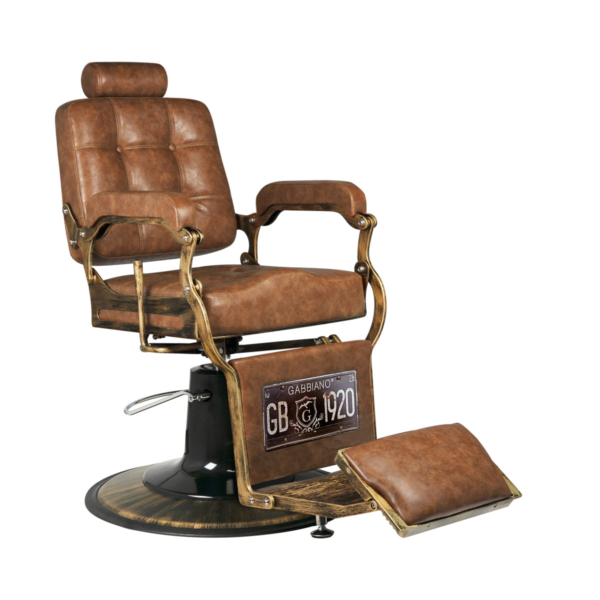 MYC Boss Barberstuhl Old Leather Hellbraun