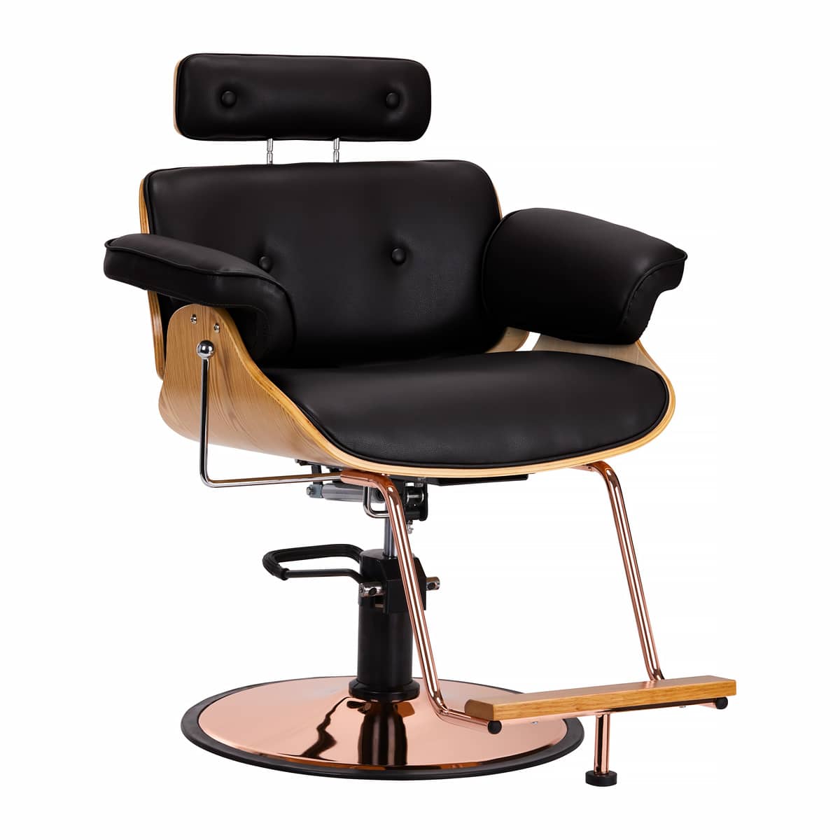 MYC Florenz Friseurstuhl mit Kopfstütze Schwarz