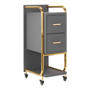 MYC Solo Friseur Beistellwagen Gold Grau