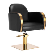 MYC Malaga Friseurstuhl Schwarz Gold