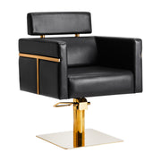 MYC Toledo Friseurstuhl Schwarz Altgold