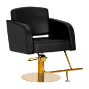 MYC Turin Friseurstuhl Schwarz Gold