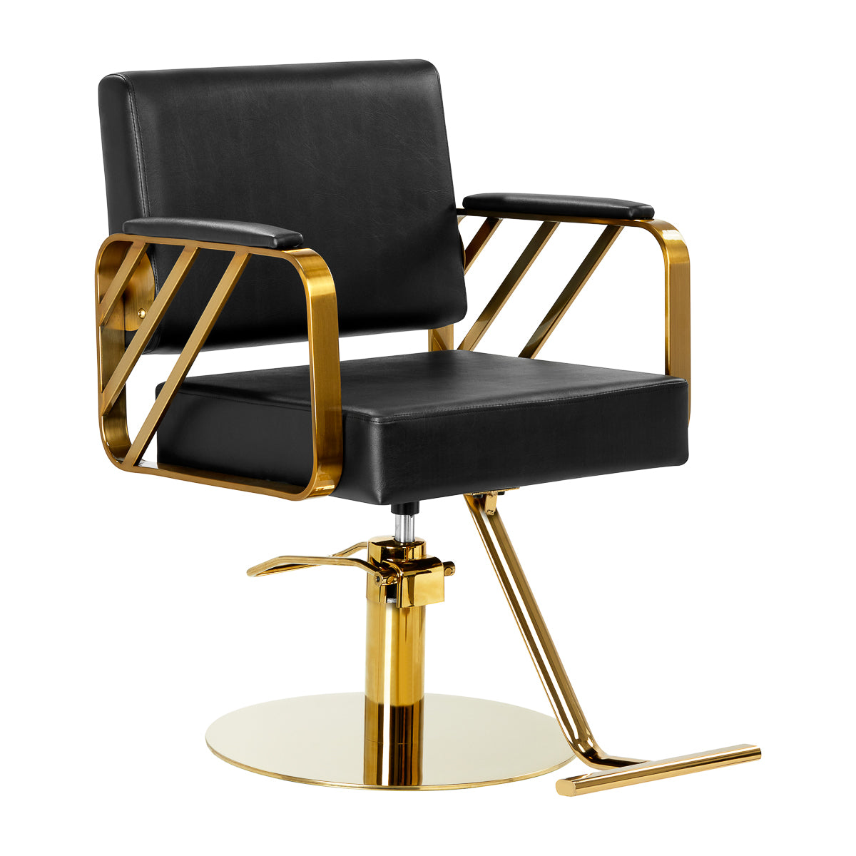 MYC Genua Friseurstuhl Schwarz Gold