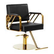 MYC Genua Friseurstuhl Schwarz Gold