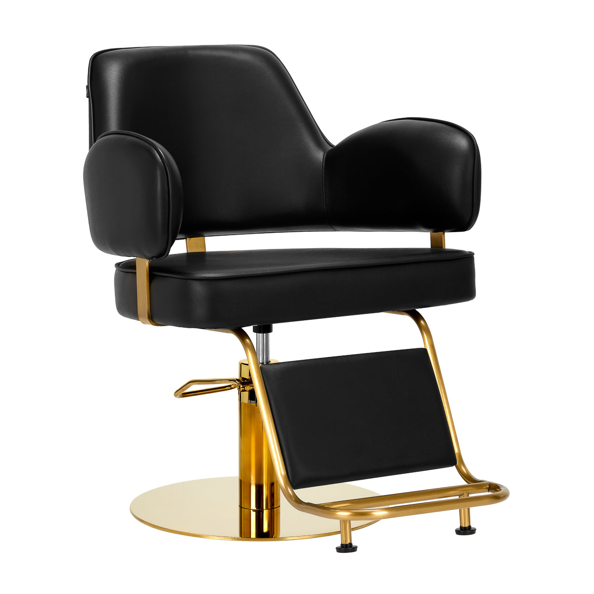 MYC Linz Friseurstuhl Schwarz Gold