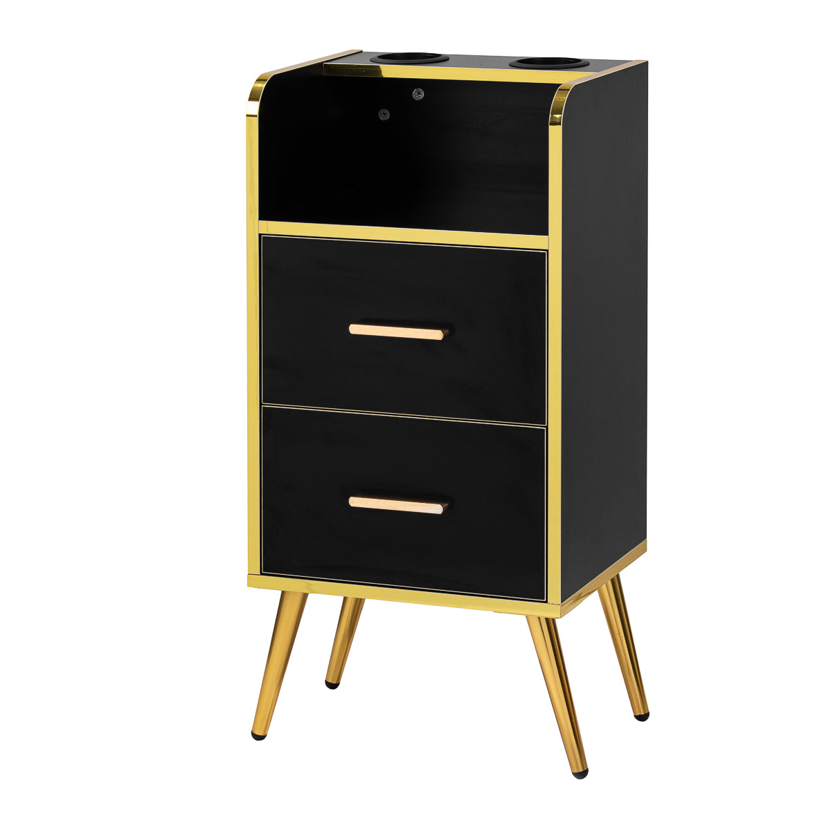 MYC Trix Friseur Beistellwagen Schwarz Gold