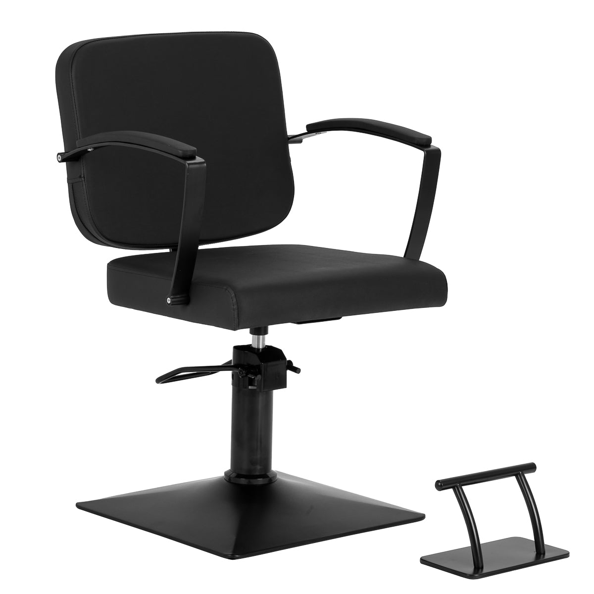 MYC Edge Friseurstuhl Schwarz mit Fußstütze