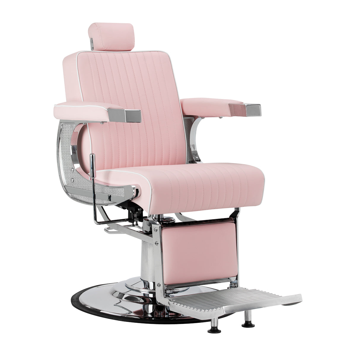 MYC Visionerio Barberstuhl Rosa Chromgestell