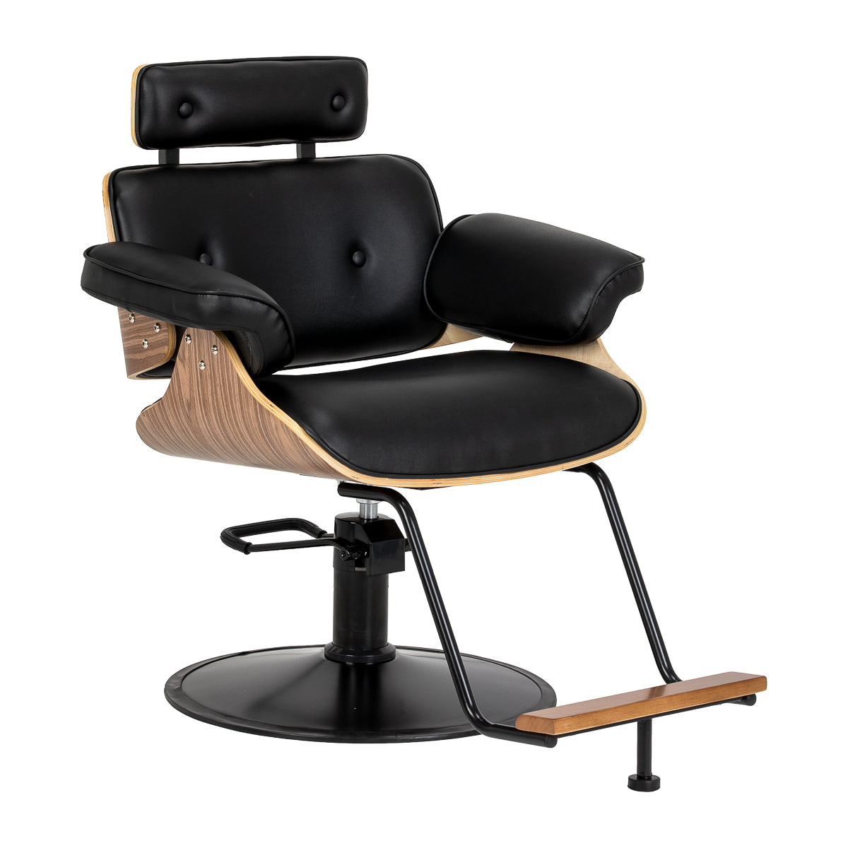 MYC Florenz Friseurstuhl Schwarz Nussbaum