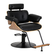 MYC Florenz Friseurstuhl Schwarz Nussbaum