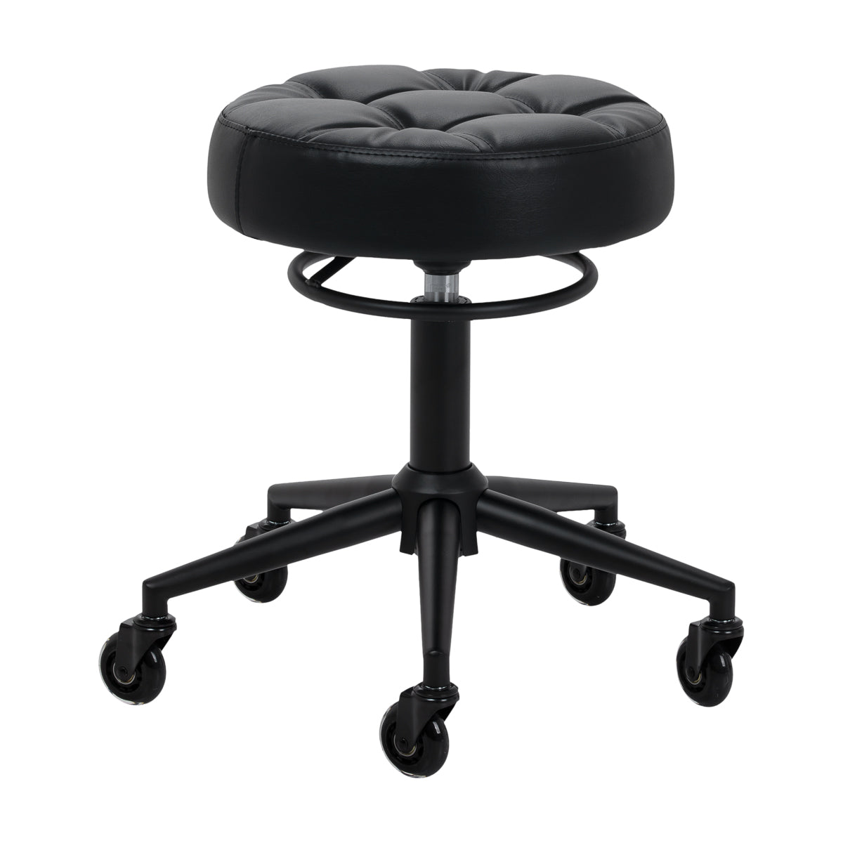Friseurhocker Gabbiano D054 schwarz mit schwarzem Untergestell
