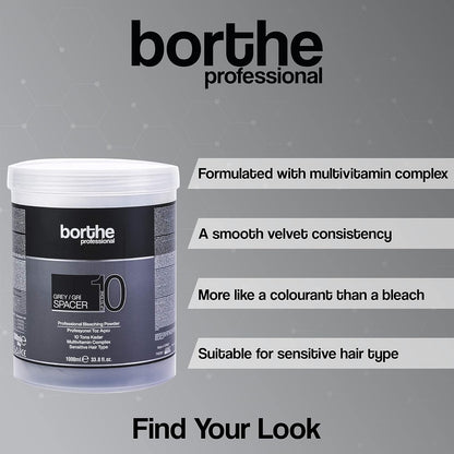 Borthe Professional Spacer 10 – Staubfreies Blondierpulver, 1000 g