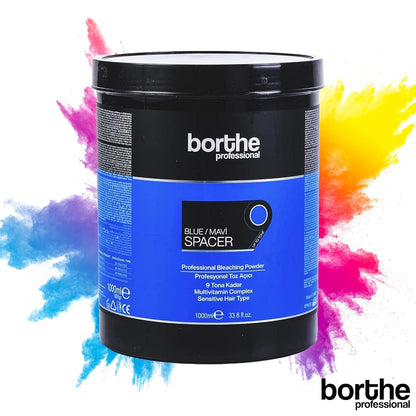 Borthe Professional Spacer 9 – Blaues Staubfreies Blondierpulver, 1000