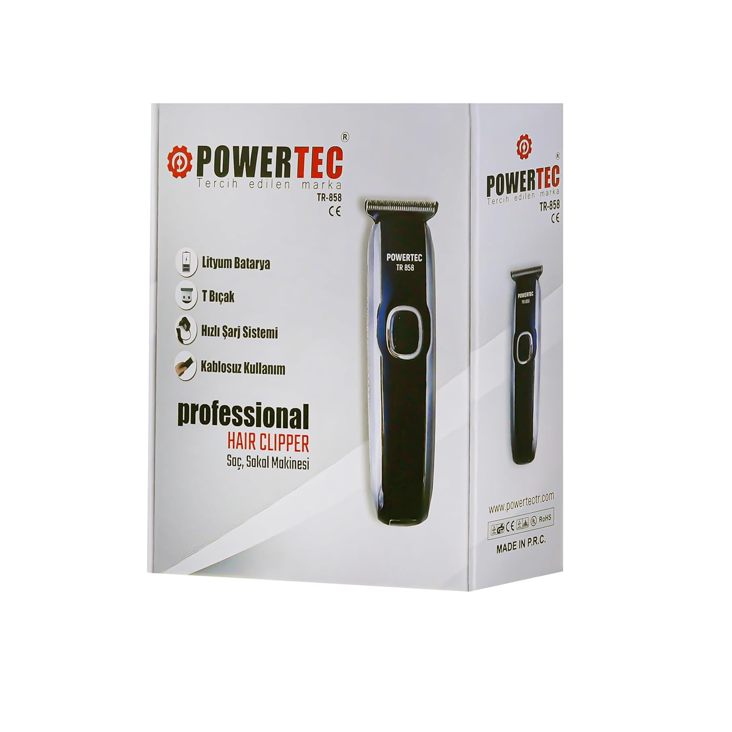 Powertec TR-858 Bart- & Konturtrimmer mit USB-C & T-Klinge