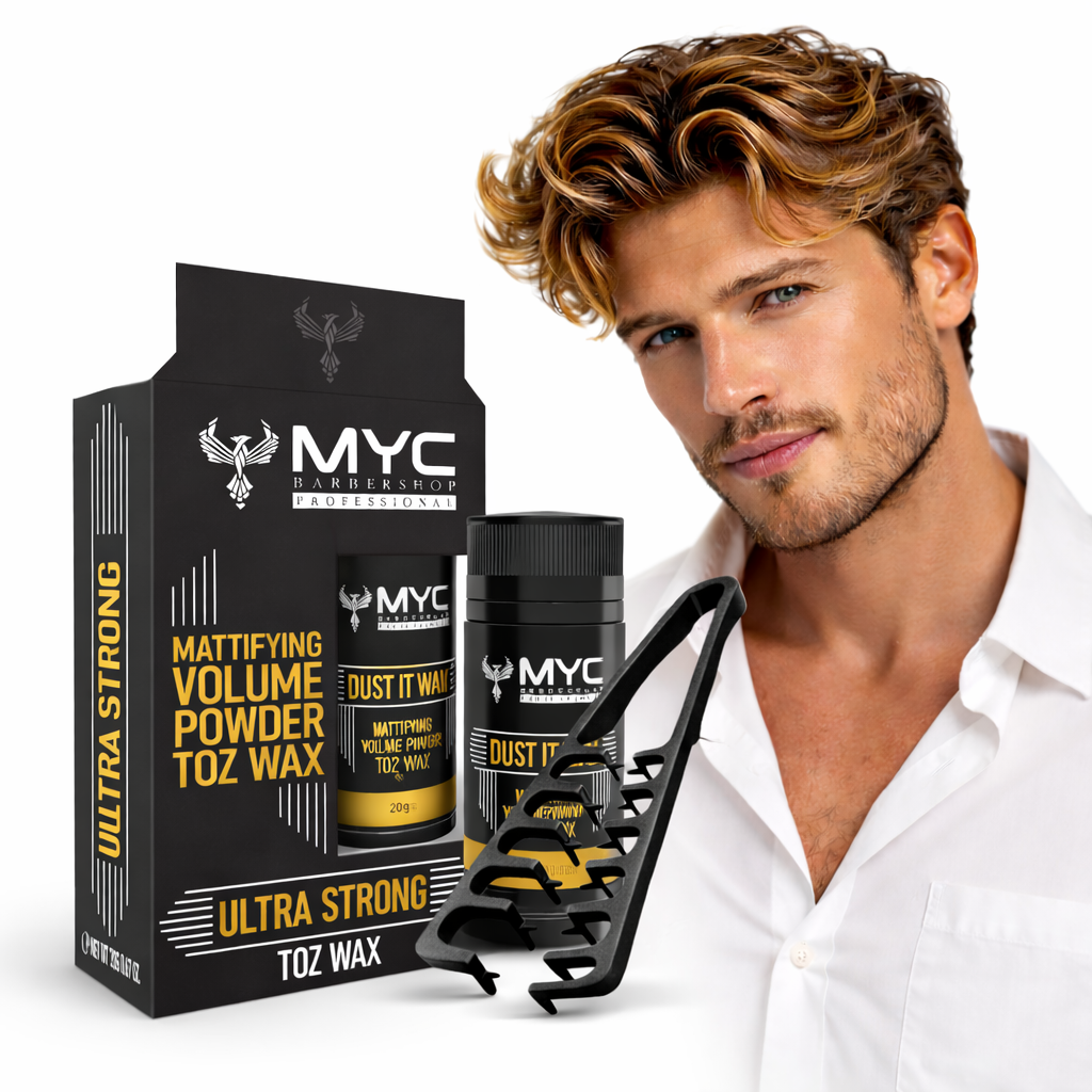 MYC Dust It Wax Set – Mattierendes Volumenpuder + Stylingkamm | Ultra Strong Halt