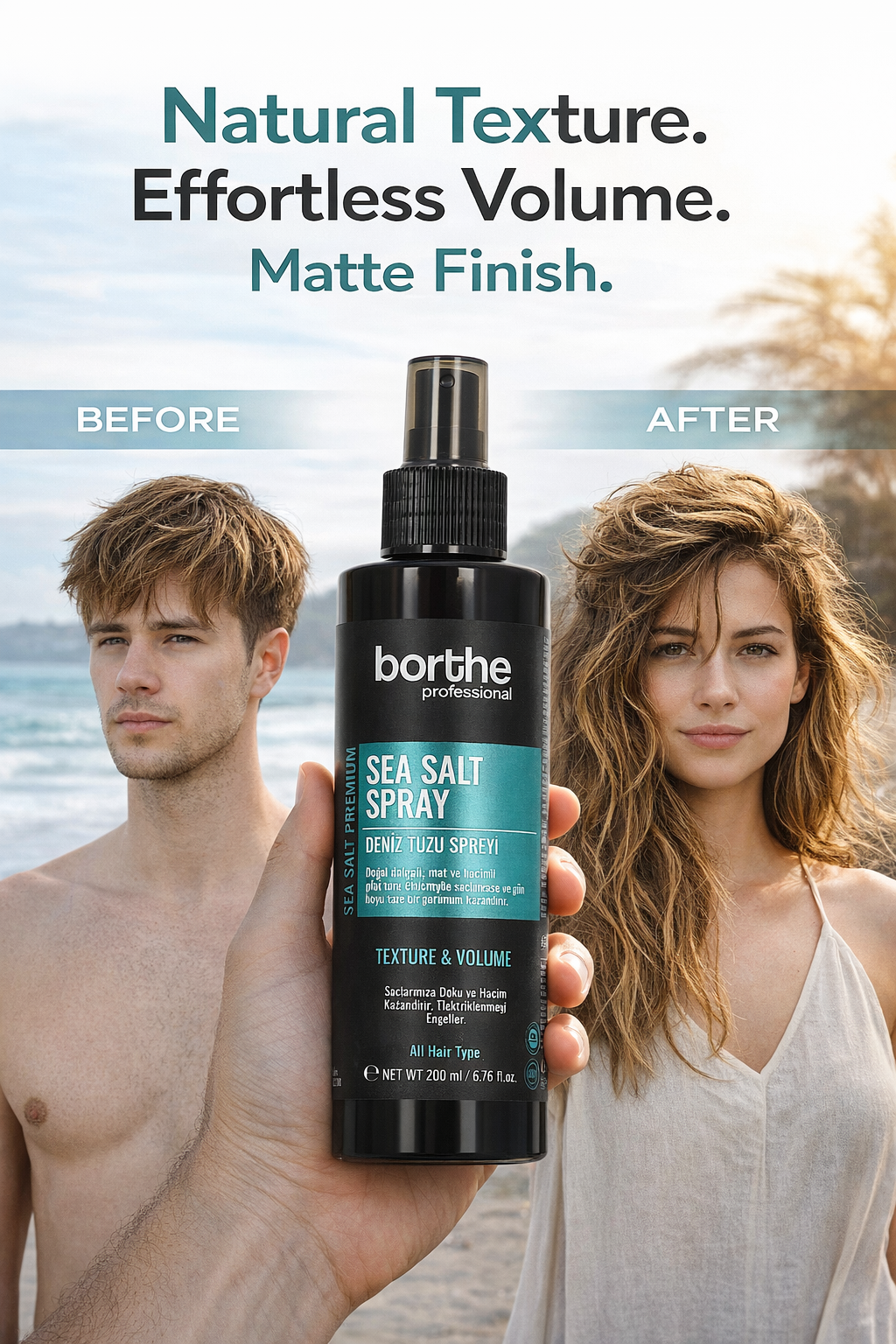 Sea Salt Spray für Volumen & Textur – Mattes Finish – 200ml