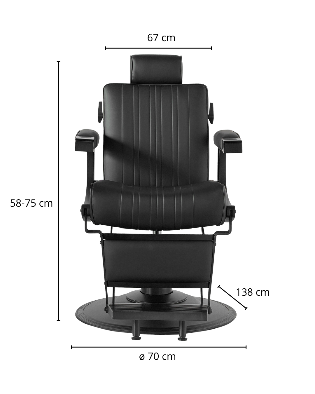 MYC LEVER Barberstuhl Schwarz – Professioneller Friseurstuhl für Barbershop
