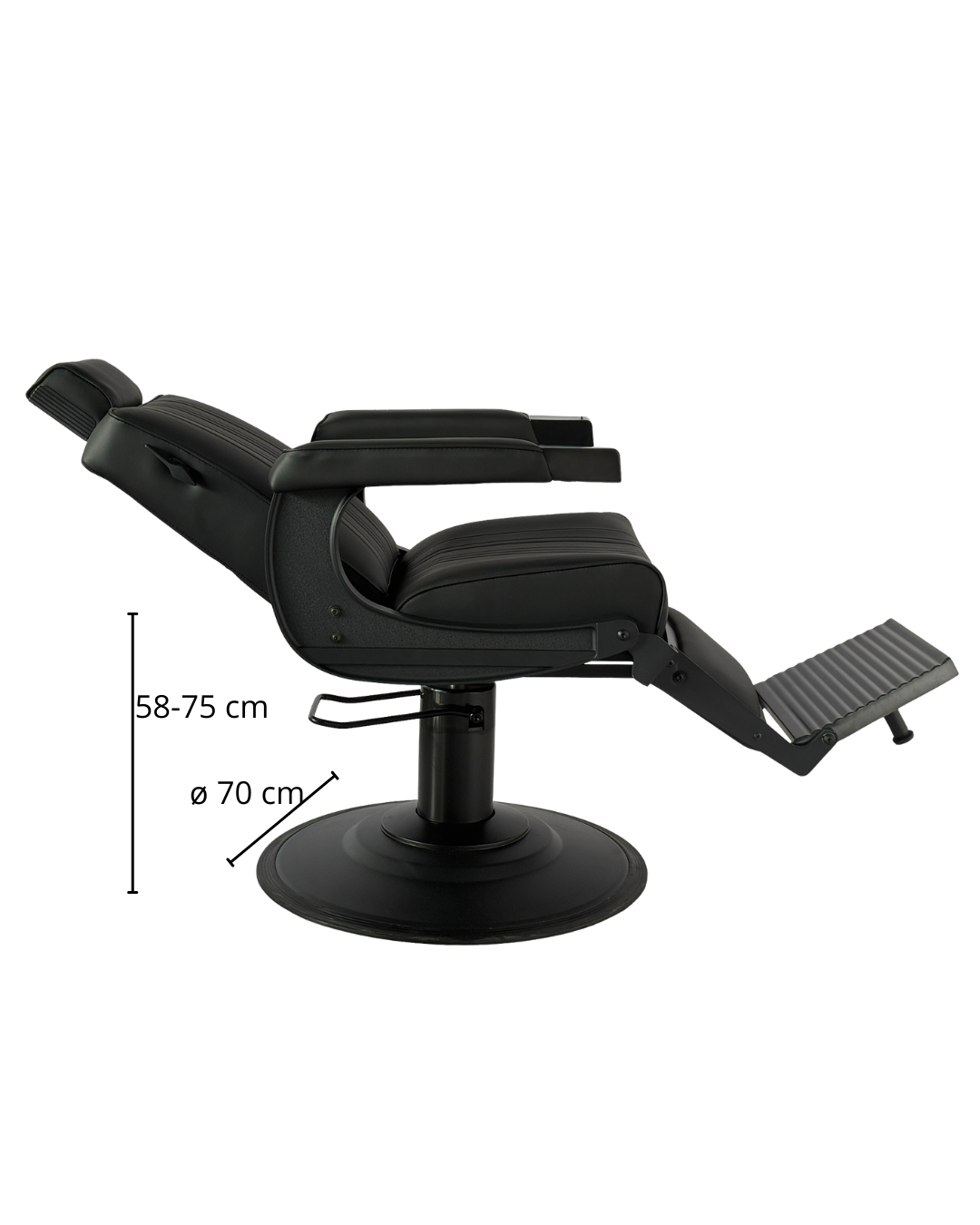 MYC LEVER Barberstuhl Schwarz – Professioneller Friseurstuhl für Barbershop
