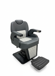 MYC Moderner Barberstuhl – Grau & Anthrazit | Hydraulisch | Steppdesign | Profi-Ausführung