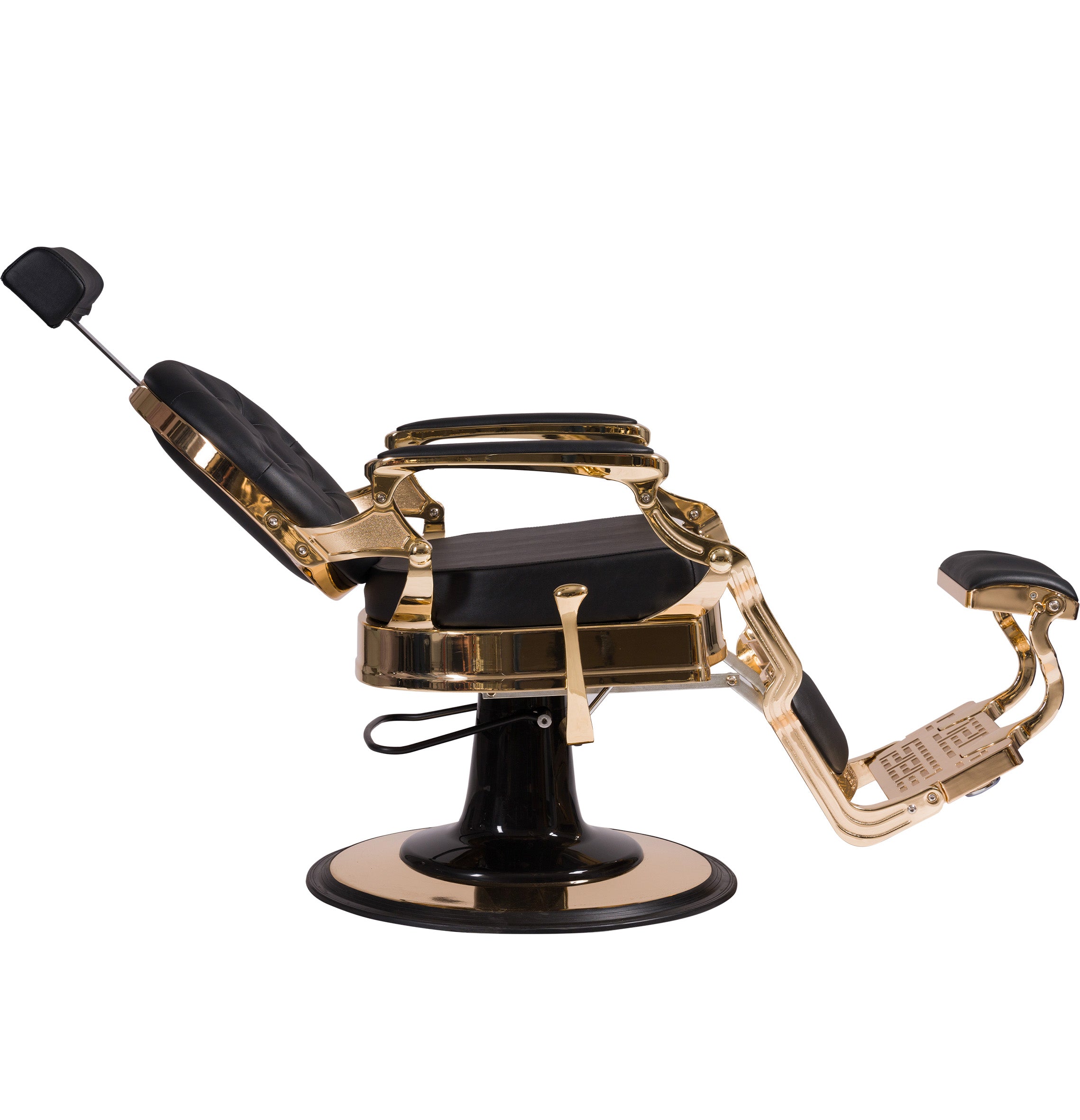 MYC Empire Luxus Barberstuhl Schwarz Gold – Premium Friseurstuhl für Barbershop
