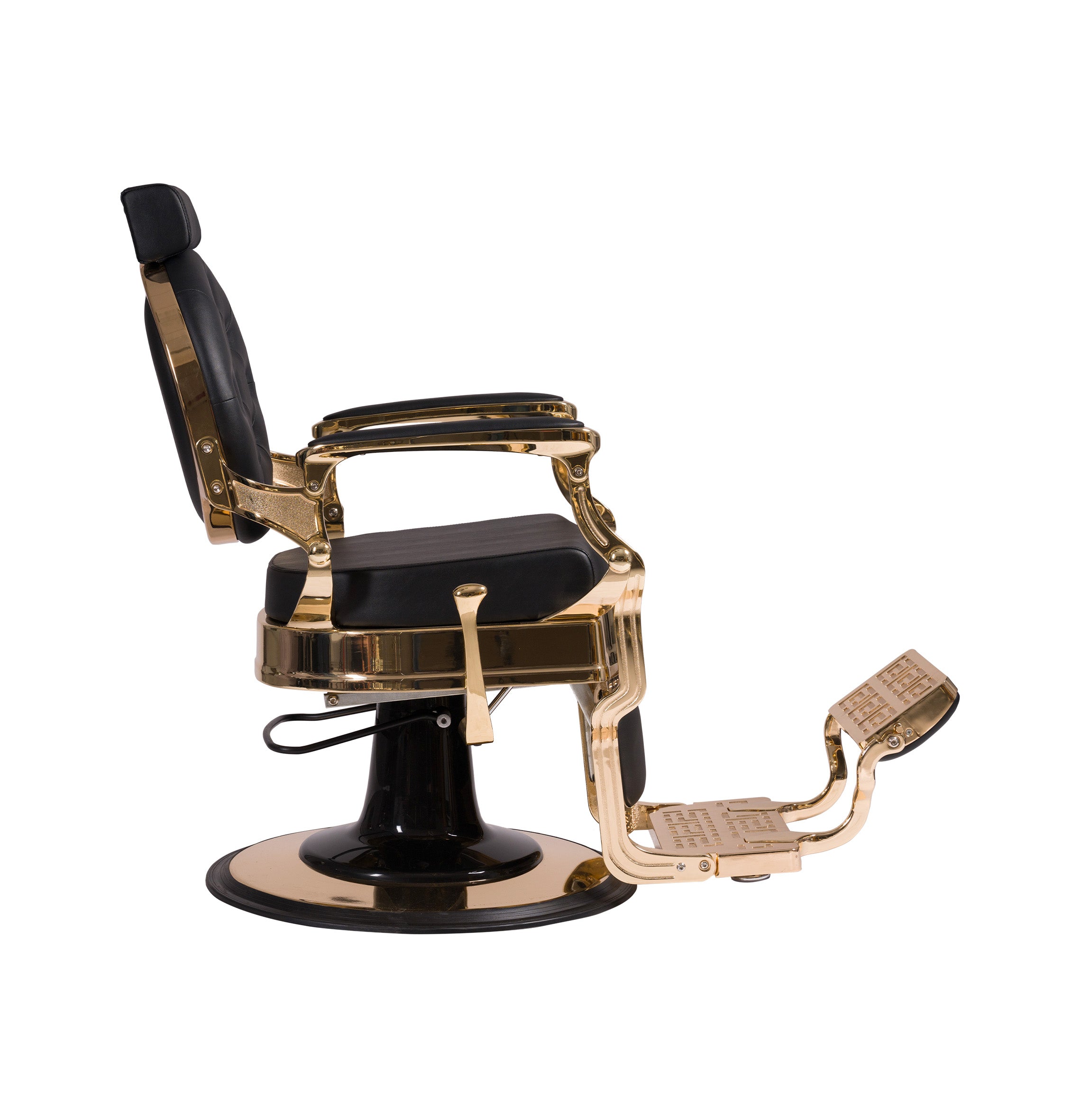 MYC Empire Luxus Barberstuhl Schwarz Gold – Premium Friseurstuhl für Barbershop