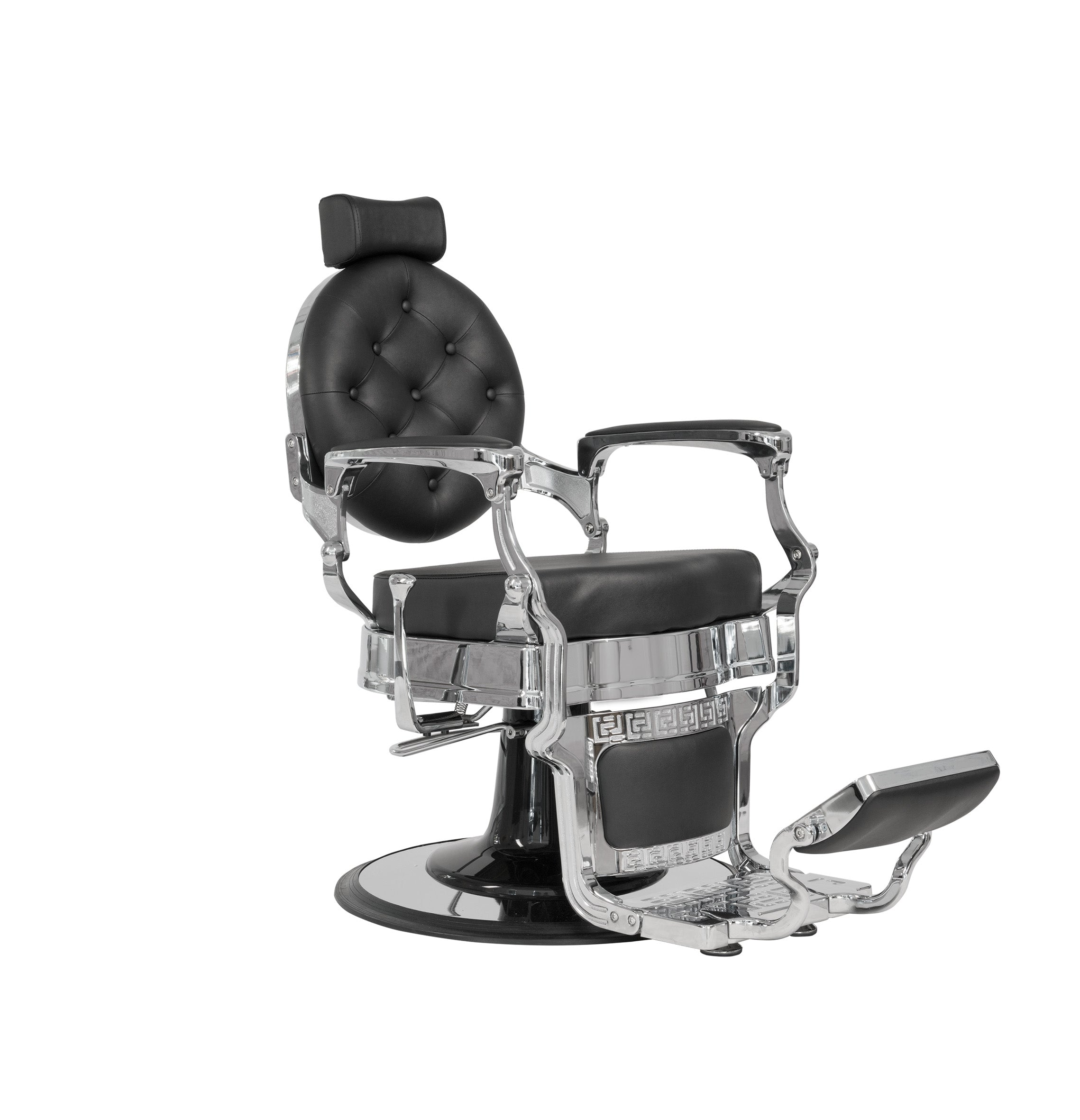 MYC Empire Barberstuhl Schwarz Chrom – Moderner Friseurstuhl für Barbershop