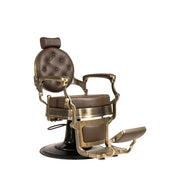 MYC Empire Bronze und Braun Barberstuhl ,Herren Stuhl Premium Friseurstuhl für Barbershops