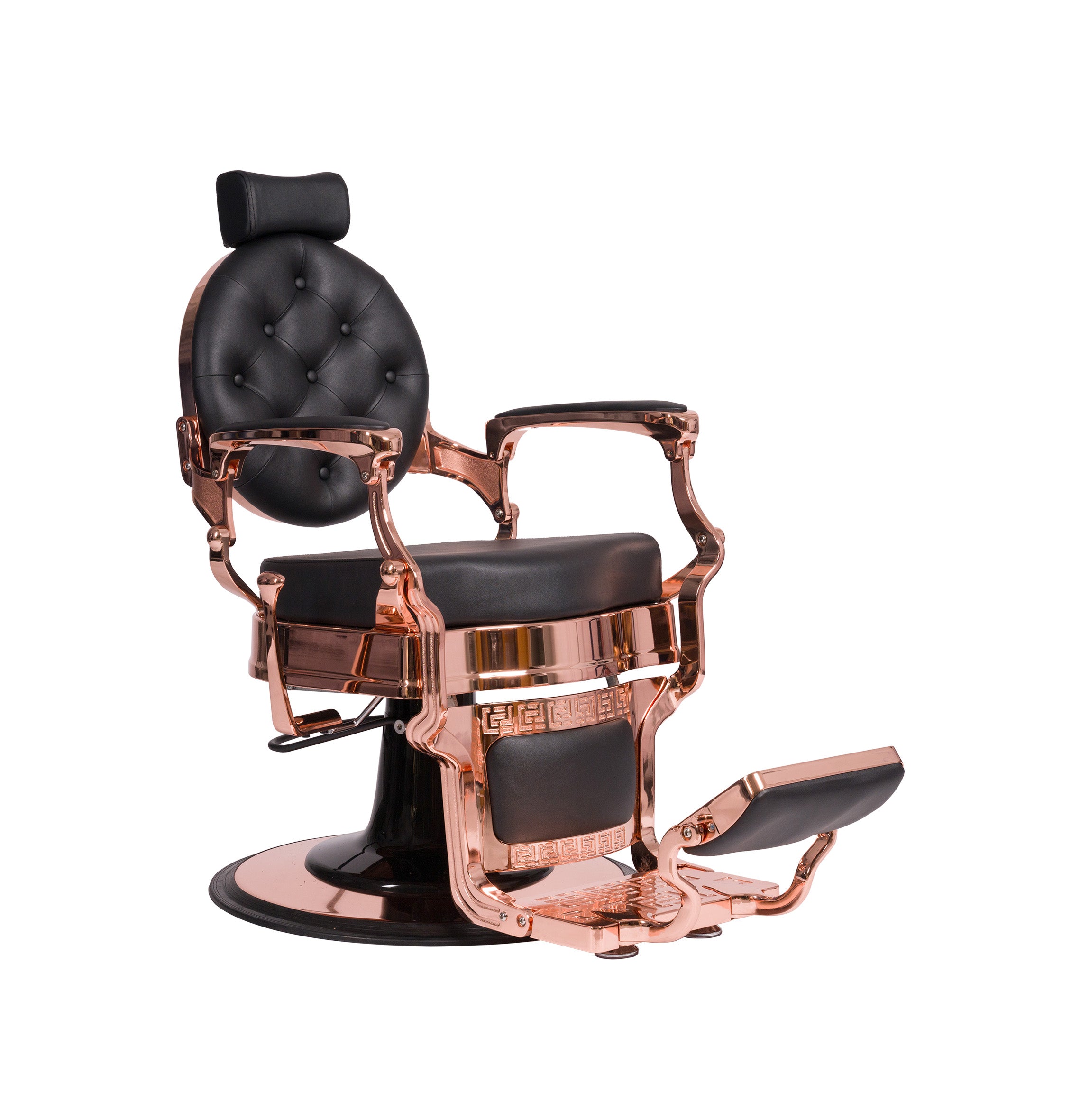 MYC Empire Luxus Barberstuhl Schwarz Rosegold – Premium Friseurstuhl für Barbershop