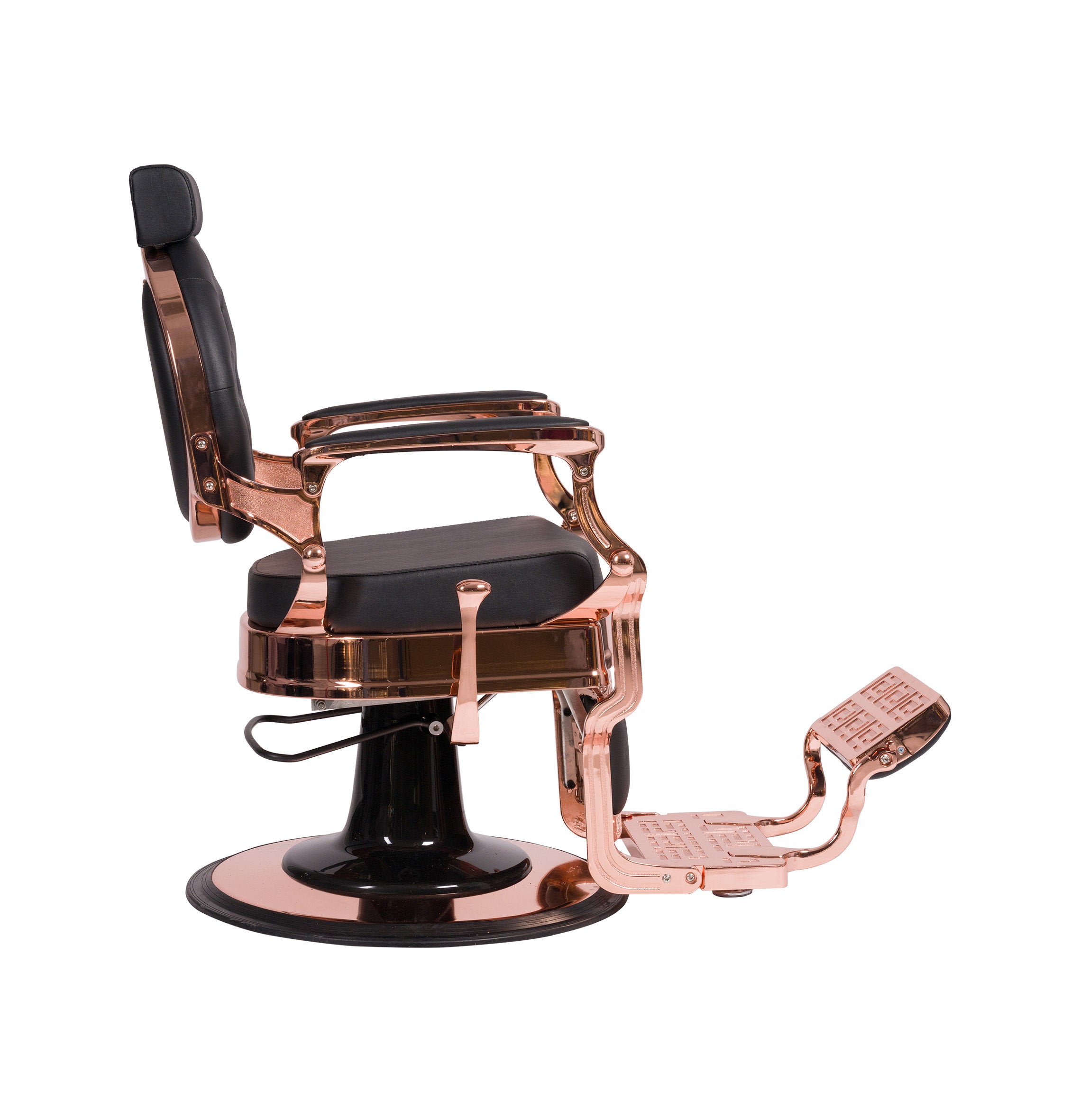 MYC Empire Luxus Barberstuhl Schwarz Rosegold – Premium Friseurstuhl für Barbershop