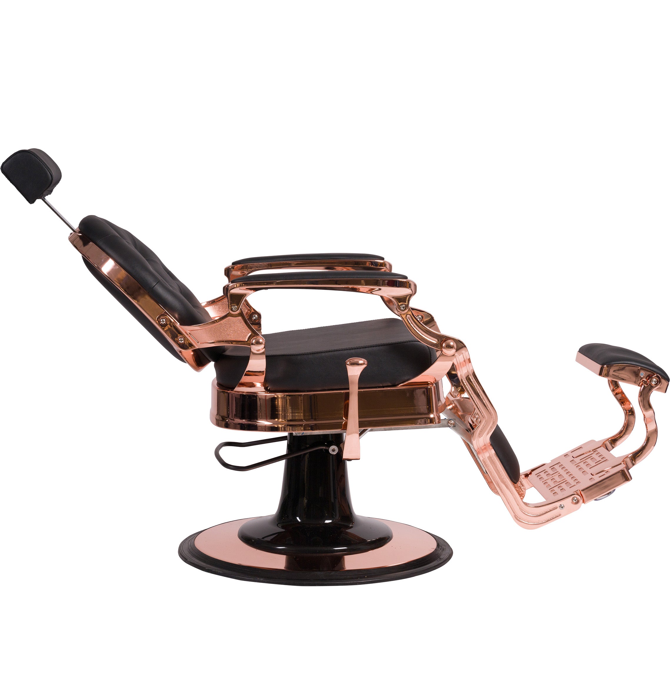 MYC Empire Luxus Barberstuhl Schwarz Rosegold – Premium Friseurstuhl für Barbershop