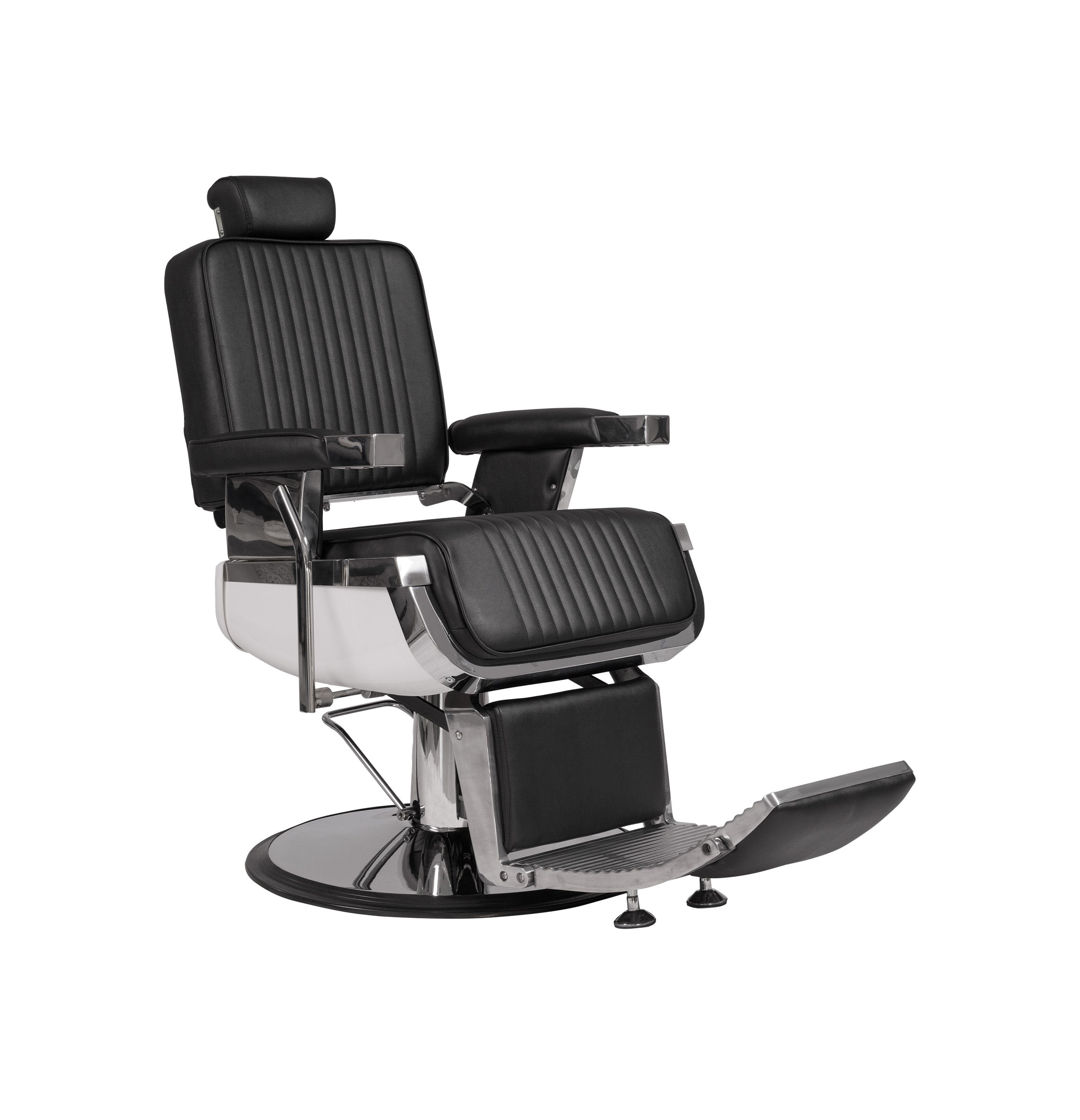 MYC FRINGE Barberstuhl Schwarz Chrom – Professioneller Friseurstuhl für Barbershop