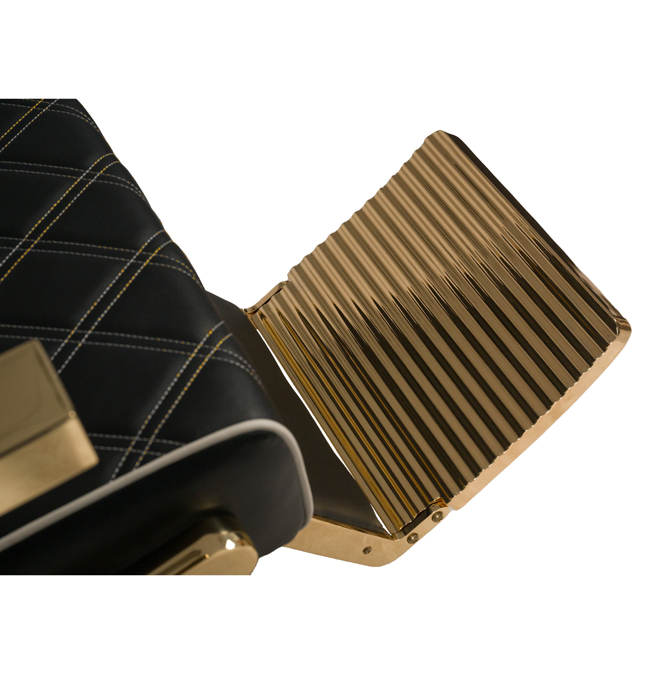 MYC Crew Barber stuhl in Gold und Schwarz, Herren Friseurstuhl Crew, Luxuriöser Barbershop stuhl