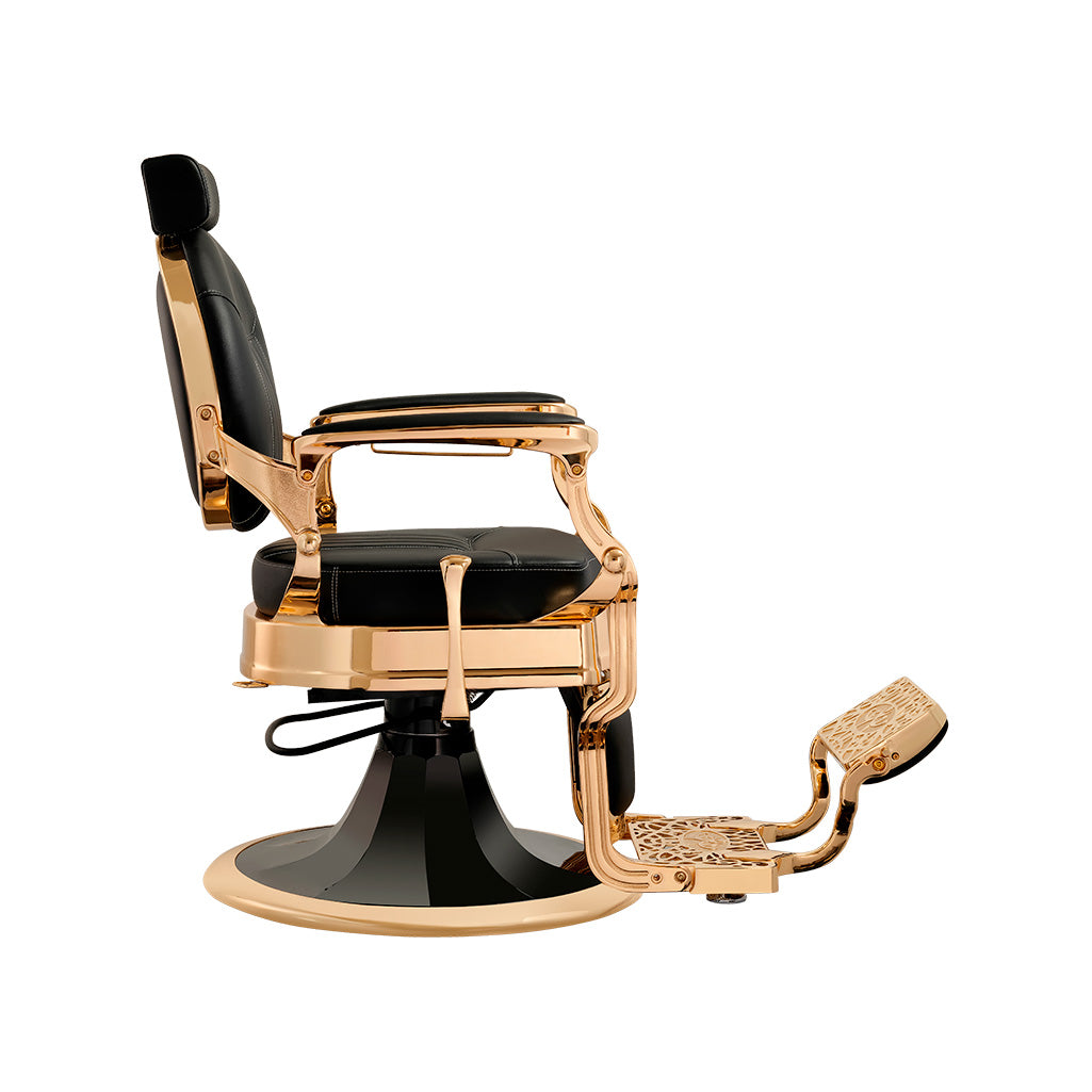 MYC CAESAR Barberstuhl Schwarz Gold – Moderner Friseurstuhl für Barbershop