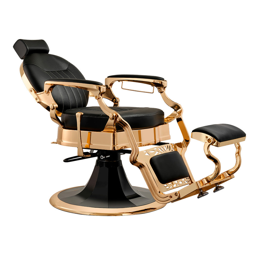 MYC CAESAR Barberstuhl Schwarz Gold – Moderner Friseurstuhl für Barbershop