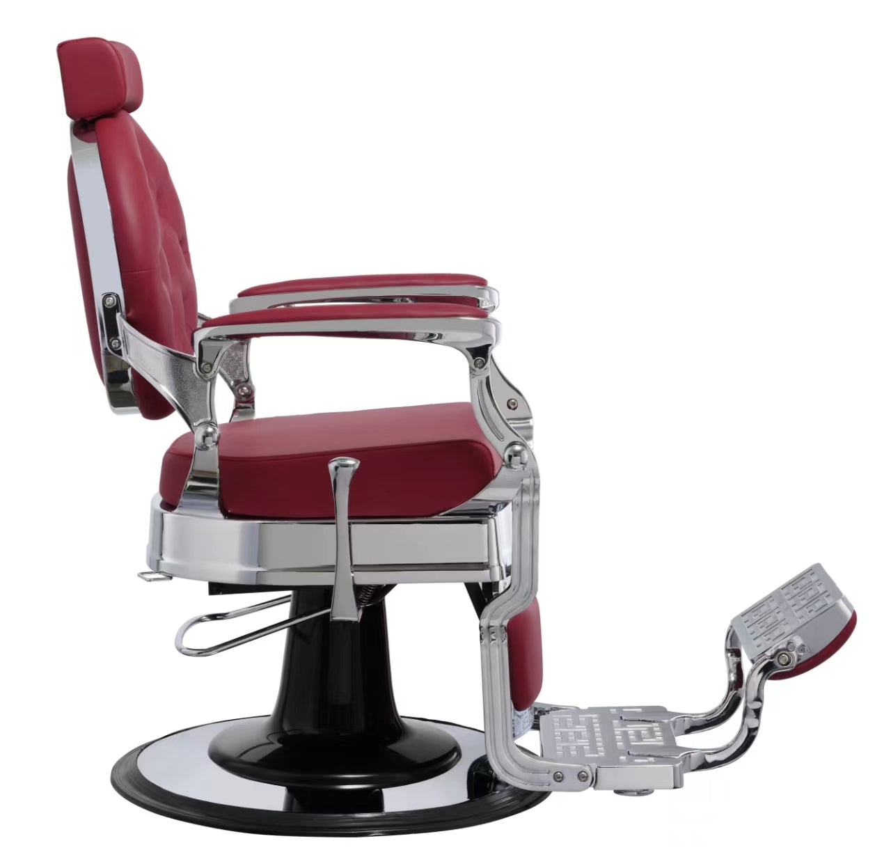 MYC Empire Barberstuhl Rot Chrom – Klassischer Friseurstuhl für Barbershop