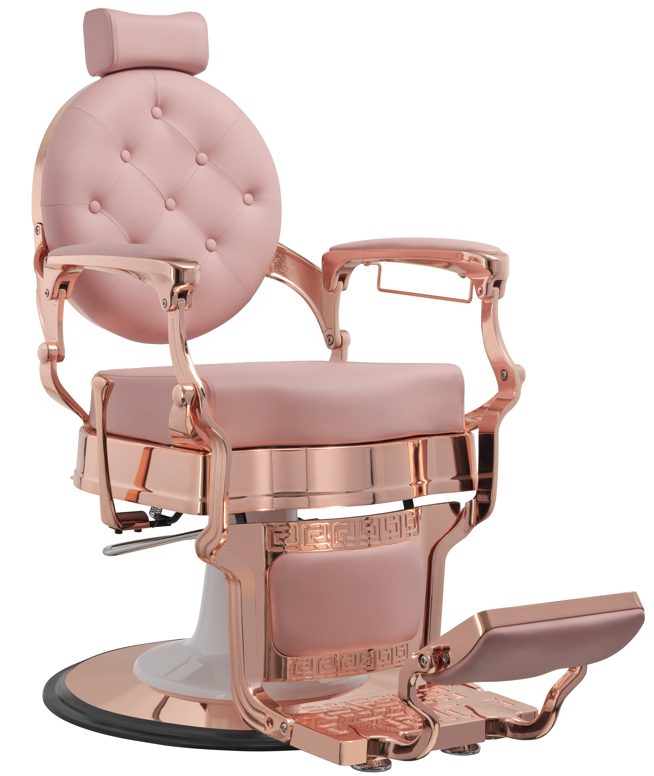MYC Empire Luxus Barberstuhl Rosa Rosegold – Premium Friseurstuhl Salon Chair