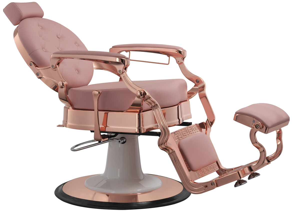 MYC Empire Luxus Barberstuhl Rosa Rosegold – Premium Friseurstuhl Salon Chair