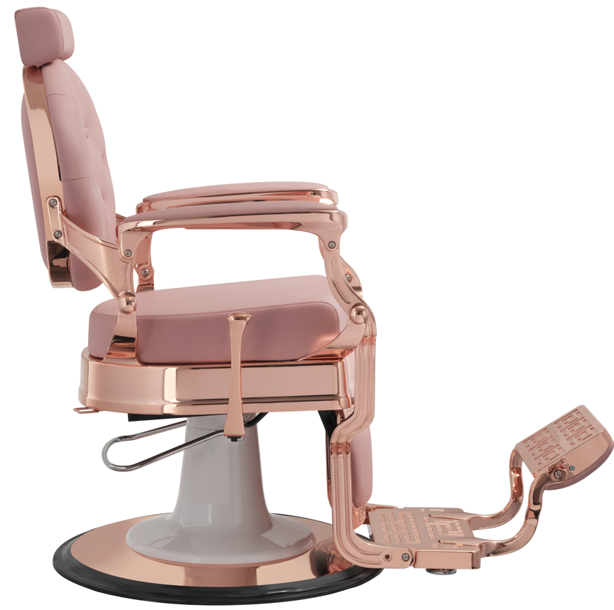 MYC Empire Luxus Barberstuhl Rosa Rosegold – Premium Friseurstuhl Salon Chair