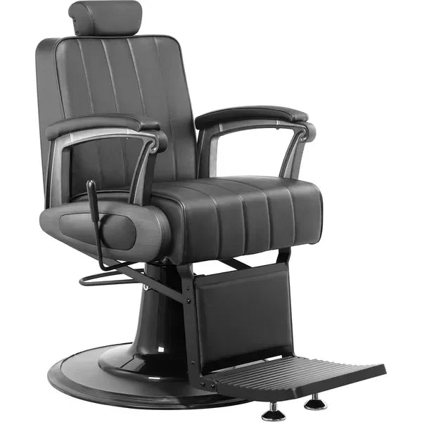 MYC Crest Moderner Barberstuhl Schwarz – Professioneller Friseurstuhl für Barbershop