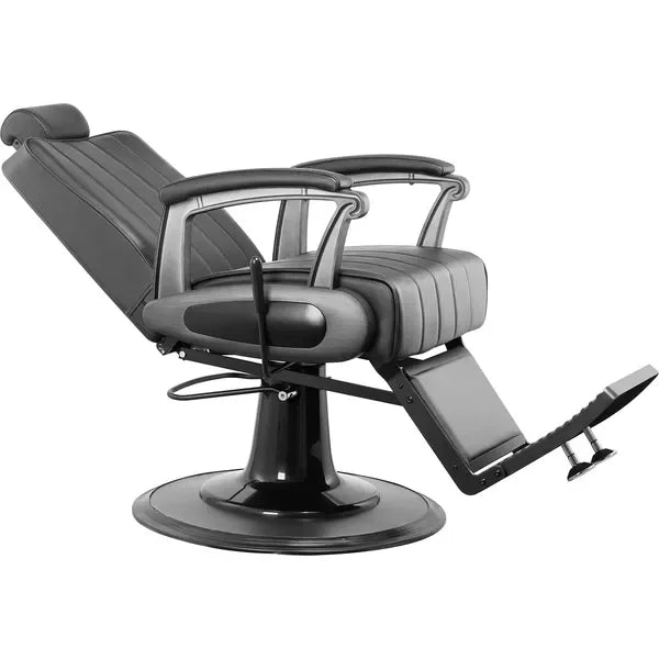 MYC Crest Moderner Barberstuhl Schwarz – Professioneller Friseurstuhl für Barbershop