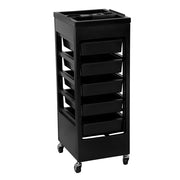 MYC Friseur Arbeitswagen Schwarz – Rollwagen mit 5 Schubladen | Barber Trolley Salon