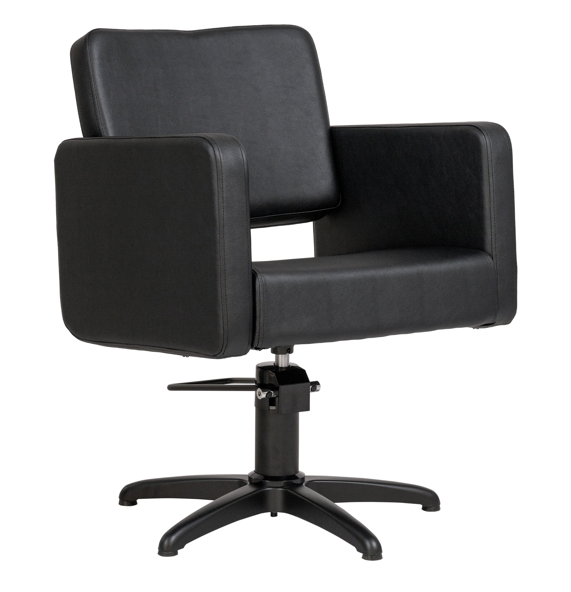 MYC CLASS E Friseurstuhl Schwarz – Moderner Salonstuhl mit Hydraulik | Barberstuhl