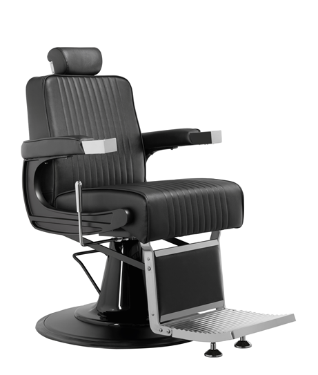 MYC QUIFF Barberstuhl Schwarz Chrom – Moderner Friseurstuhl für Barbershop