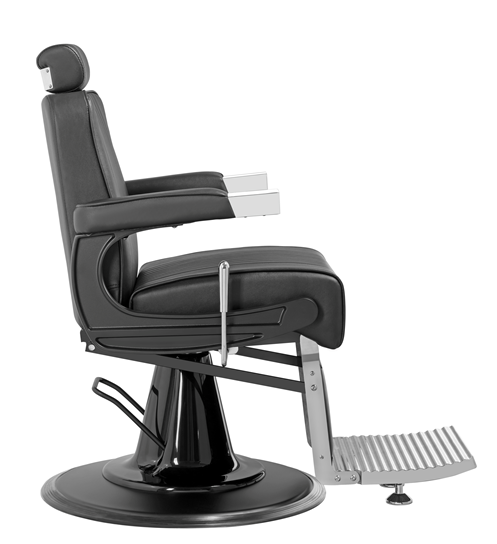 MYC QUIFF Barberstuhl Schwarz Chrom – Moderner Friseurstuhl für Barbershop