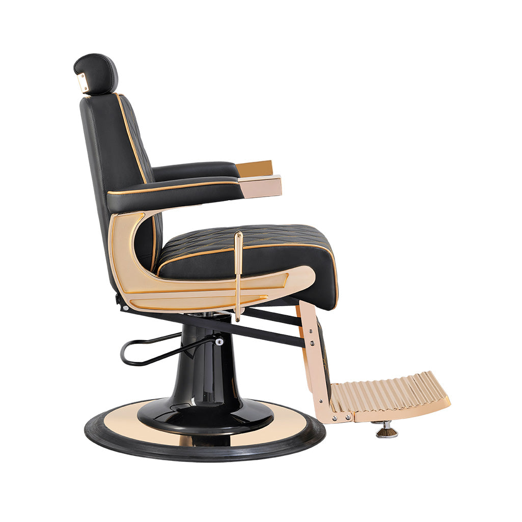 MYC Crew Barber stuhl in Gold und Schwarz, Herren Friseurstuhl Crew, Luxuriöser Barbershop stuhl