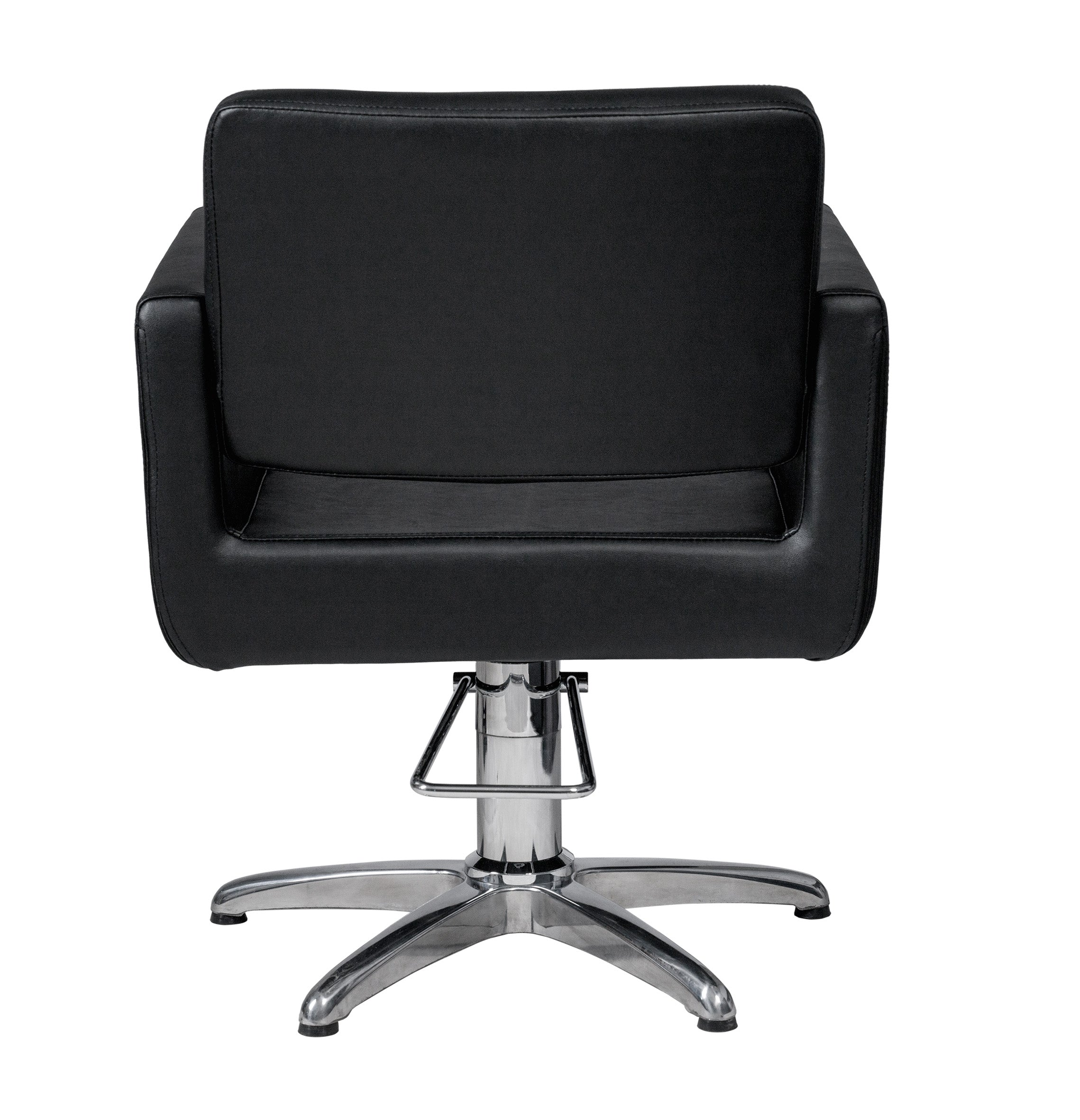 MYC CHIC Friseurstuhl in eleganter Schwarz-Farbe, Luxuriöser Friseur stuhl E mit Aluminium-Kreuzfuß