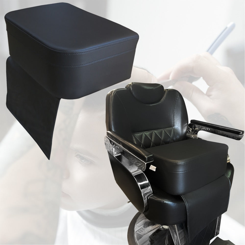 Premium Kinder Sitzkissen für Friseurstuhl – rutschfest, Wasserabweisend & Pflegeleicht – Schwarze PU-Leder Sitzerhöhung für Kinderhaarschnitt – Extra Dick & Komfortabel