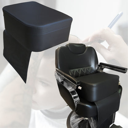 Premium Kinder Sitzkissen für Friseurstuhl – rutschfest, Wasserabweisend & Pflegeleicht – Schwarze PU-Leder Sitzerhöhung für Kinderhaarschnitt – Extra Dick & Komfortabel